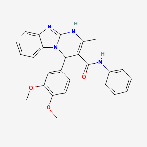 molecular formula C26H24N4O3 B11497583 4-(3,4-dimethoxyphenyl)-2-methyl-N-phenyl-1,4-dihydropyrimido[1,2-a]benzimidazole-3-carboxamide 