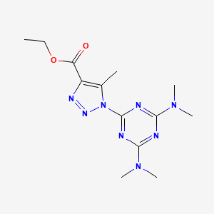 molecular formula C13H20N8O2 B11497590 ethyl 1-[4,6-bis(dimethylamino)-1,3,5-triazin-2-yl]-5-methyl-1H-1,2,3-triazole-4-carboxylate 