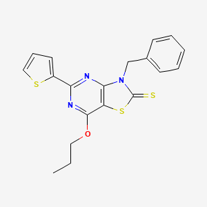 3-benzyl-7-propoxy-5-(thiophen-2-yl)[1,3]thiazolo[4,5-d]pyrimidine-2(3H)-thione