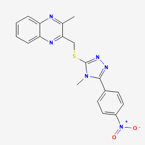 molecular formula C19H16N6O2S B11497605 2-methyl-3-({[4-methyl-5-(4-nitrophenyl)-4H-1,2,4-triazol-3-yl]sulfanyl}methyl)quinoxaline 