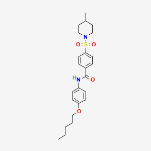 4-[(4-methylpiperidin-1-yl)sulfonyl]-N-[4-(pentyloxy)phenyl]benzamide