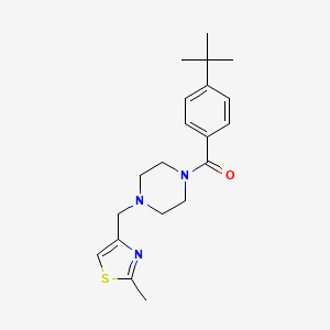 molecular formula C20H27N3OS B11497658 (4-Tert-butylphenyl){4-[(2-methyl-1,3-thiazol-4-yl)methyl]piperazin-1-yl}methanone 