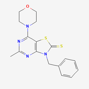 3-benzyl-5-methyl-7-(morpholin-4-yl)[1,3]thiazolo[4,5-d]pyrimidine-2(3H)-thione