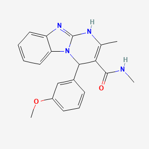 molecular formula C20H20N4O2 B11497693 4-(3-methoxyphenyl)-N,2-dimethyl-1,4-dihydropyrimido[1,2-a]benzimidazole-3-carboxamide 