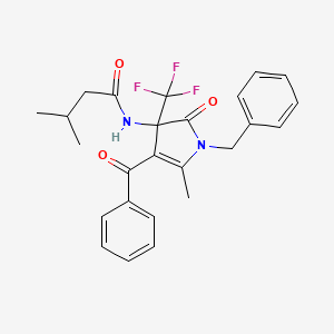 N-[1-benzyl-5-methyl-2-oxo-4-(phenylcarbonyl)-3-(trifluoromethyl)-2,3-dihydro-1H-pyrrol-3-yl]-3-methylbutanamide