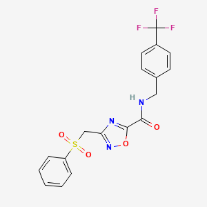 3-[(phenylsulfonyl)methyl]-N-[4-(trifluoromethyl)benzyl]-1,2,4-oxadiazole-5-carboxamide