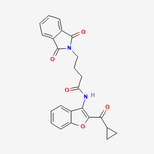 molecular formula C24H20N2O5 B11497727 N-[2-(cyclopropylcarbonyl)-1-benzofuran-3-yl]-4-(1,3-dioxo-1,3-dihydro-2H-isoindol-2-yl)butanamide 