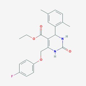 Ethyl 4-(2,5-dimethylphenyl)-6-[(4-fluorophenoxy)methyl]-2-oxo-1,2,3,4-tetrahydropyrimidine-5-carboxylate