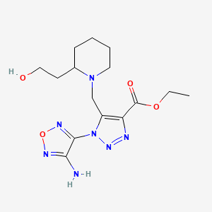 ethyl 1-(4-amino-1,2,5-oxadiazol-3-yl)-5-{[2-(2-hydroxyethyl)piperidin-1-yl]methyl}-1H-1,2,3-triazole-4-carboxylate