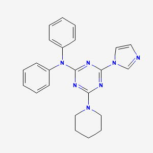 4-(1H-imidazol-1-yl)-N,N-diphenyl-6-(piperidin-1-yl)-1,3,5-triazin-2-amine