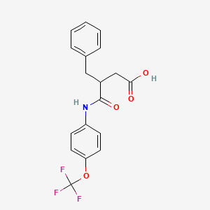 molecular formula C18H16F3NO4 B11497775 3-Benzyl-4-oxo-4-{[4-(trifluoromethoxy)phenyl]amino}butanoic acid 