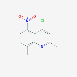 molecular formula C11H9ClN2O2 B11497776 4-Chloro-2,8-dimethyl-5-nitroquinoline 