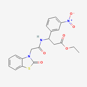 ethyl 3-(3-nitrophenyl)-3-{[(2-oxo-1,3-benzothiazol-3(2H)-yl)acetyl]amino}propanoate