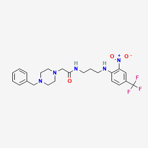 molecular formula C23H28F3N5O3 B11497807 2-(4-benzylpiperazin-1-yl)-N-(3-{[2-nitro-4-(trifluoromethyl)phenyl]amino}propyl)acetamide 