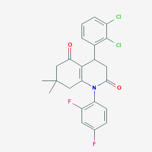 molecular formula C23H19Cl2F2NO2 B11497820 4-(2,3-dichlorophenyl)-1-(2,4-difluorophenyl)-7,7-dimethyl-4,6,7,8-tetrahydroquinoline-2,5(1H,3H)-dione 