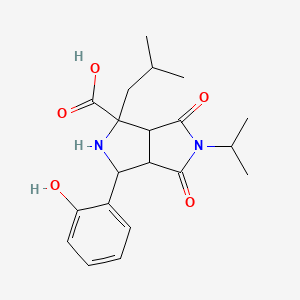 1-(2-Hydroxyphenyl)-3-(2-methylpropyl)-4,6-dioxo-5-propan-2-yl-1,2,3a,6a-tetrahydropyrrolo[3,4-c]pyrrole-3-carboxylic acid