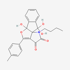 molecular formula C24H23NO6 B11497837 15-butyl-2,2,9-trihydroxy-11-(4-methylphenyl)-10-oxa-15-azatetracyclo[7.6.0.01,12.03,8]pentadeca-3,5,7,11-tetraene-13,14-dione 