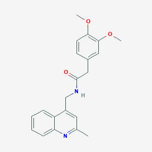 molecular formula C21H22N2O3 B11497889 2-(3,4-dimethoxyphenyl)-N-[(2-methylquinolin-4-yl)methyl]acetamide 