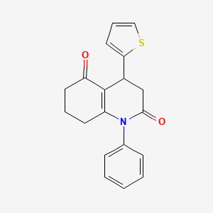 1-phenyl-4-(thiophen-2-yl)-4,6,7,8-tetrahydroquinoline-2,5(1H,3H)-dione