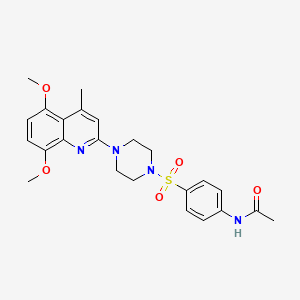 molecular formula C24H28N4O5S B11497910 N-(4-{[4-(5,8-dimethoxy-4-methylquinolin-2-yl)piperazin-1-yl]sulfonyl}phenyl)acetamide 