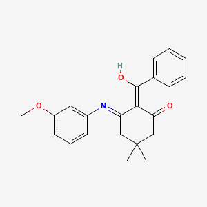 molecular formula C22H23NO3 B11497915 2-Benzoyl-3-[(3-methoxyphenyl)amino]-5,5-dimethylcyclohex-2-en-1-one 