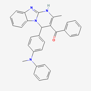 (2-Methyl-4-{4-[methyl(phenyl)amino]phenyl}-1,4-dihydropyrimido[1,2-a]benzimidazol-3-yl)(phenyl)methanone