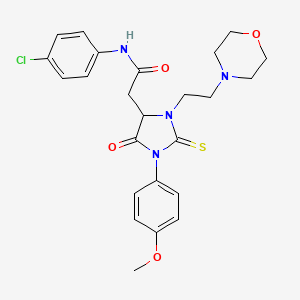 N-(4-chlorophenyl)-2-{1-(4-methoxyphenyl)-3-[2-(morpholin-4-yl)ethyl]-5-oxo-2-thioxoimidazolidin-4-yl}acetamide