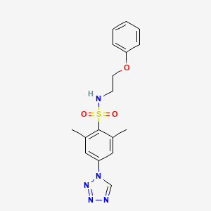 2,6-dimethyl-N-(2-phenoxyethyl)-4-(1H-tetrazol-1-yl)benzenesulfonamide