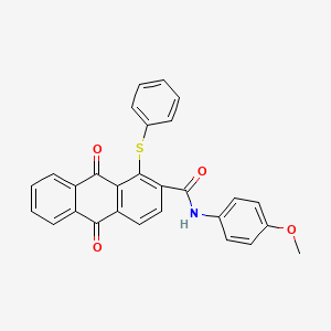 molecular formula C28H19NO4S B11497939 N-(4-methoxyphenyl)-9,10-dioxo-1-(phenylsulfanyl)-9,10-dihydroanthracene-2-carboxamide 