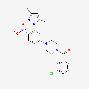 (3-chloro-4-methylphenyl){4-[3-(3,5-dimethyl-1H-pyrazol-1-yl)-4-nitrophenyl]piperazin-1-yl}methanone