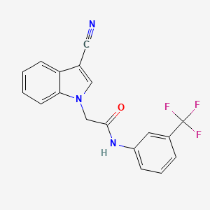 molecular formula C18H12F3N3O B11497962 2-(3-cyanoindol-1-yl)-N-[3-(trifluoromethyl)phenyl]acetamide 