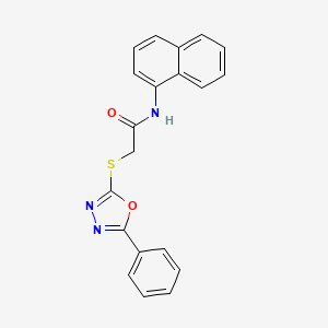 molecular formula C20H15N3O2S B11497994 N-(naphthalen-1-yl)-2-[(5-phenyl-1,3,4-oxadiazol-2-yl)sulfanyl]acetamide 