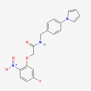 molecular formula C19H16FN3O4 B11497998 2-(5-fluoro-2-nitrophenoxy)-N-[4-(1H-pyrrol-1-yl)benzyl]acetamide 