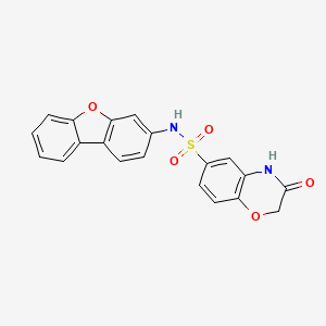 molecular formula C20H14N2O5S B11498000 N-(dibenzo[b,d]furan-3-yl)-3-oxo-3,4-dihydro-2H-1,4-benzoxazine-6-sulfonamide 