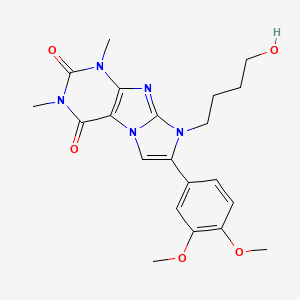 molecular formula C21H25N5O5 B11498003 7-(3,4-dimethoxyphenyl)-8-(4-hydroxybutyl)-1,3-dimethyl-1H-imidazo[2,1-f]purine-2,4(3H,8H)-dione 