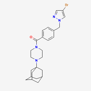 molecular formula C25H31BrN4O B11498010 1-(Adamantan-1-YL)-4-{4-[(4-bromo-1H-pyrazol-1-YL)methyl]benzoyl}piperazine 