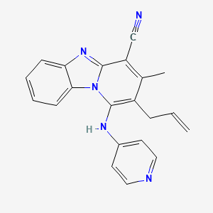 molecular formula C21H17N5 B11498029 3-Methyl-2-(prop-2-en-1-yl)-1-(pyridin-4-ylamino)pyrido[1,2-a]benzimidazole-4-carbonitrile 