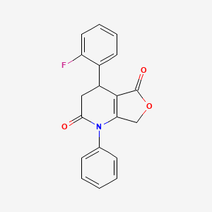 molecular formula C19H14FNO3 B11498061 4-(2-fluorophenyl)-1-phenyl-4,7-dihydrofuro[3,4-b]pyridine-2,5(1H,3H)-dione 