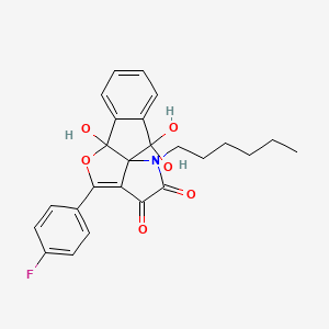 11-(4-fluorophenyl)-15-hexyl-2,2,9-trihydroxy-10-oxa-15-azatetracyclo[7.6.0.01,12.03,8]pentadeca-3,5,7,11-tetraene-13,14-dione