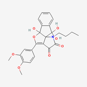 15-butyl-11-(3,4-dimethoxyphenyl)-2,2,9-trihydroxy-10-oxa-15-azatetracyclo[7.6.0.01,12.03,8]pentadeca-3,5,7,11-tetraene-13,14-dione