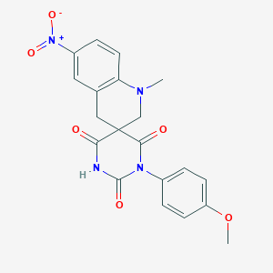 1-(4-methoxyphenyl)-1'-methyl-6'-nitro-1',4'-dihydro-2H,2'H-spiro[pyrimidine-5,3'-quinoline]-2,4,6(1H,3H)-trione