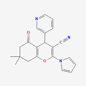 7,7-dimethyl-5-oxo-4-(pyridin-3-yl)-2-(1H-pyrrol-1-yl)-5,6,7,8-tetrahydro-4H-chromene-3-carbonitrile