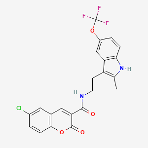 6-chloro-N-{2-[2-methyl-5-(trifluoromethoxy)-1H-indol-3-yl]ethyl}-2-oxo-2H-chromene-3-carboxamide