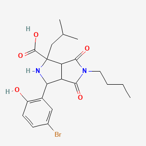 molecular formula C21H27BrN2O5 B11498146 3-(5-Bromo-2-hydroxyphenyl)-5-butyl-1-(2-methylpropyl)-4,6-dioxooctahydropyrrolo[3,4-c]pyrrole-1-carboxylic acid 