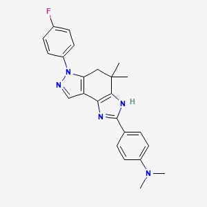 molecular formula C24H24FN5 B11498158 4-[6-(4-fluorophenyl)-4,4-dimethyl-1,4,5,6-tetrahydroimidazo[4,5-e]indazol-2-yl]-N,N-dimethylaniline 