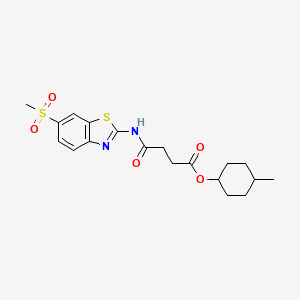 molecular formula C19H24N2O5S2 B11498163 4-Methylcyclohexyl 4-{[6-(methylsulfonyl)-1,3-benzothiazol-2-yl]amino}-4-oxobutanoate 