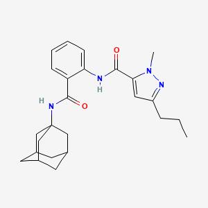 molecular formula C25H32N4O2 B11498178 N-{2-[(Adamantan-1-YL)carbamoyl]phenyl}-1-methyl-3-propyl-1H-pyrazole-5-carboxamide 