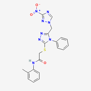 N-(2-methylphenyl)-2-({5-[(3-nitro-1H-1,2,4-triazol-1-yl)methyl]-4-phenyl-4H-1,2,4-triazol-3-yl}sulfanyl)acetamide