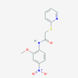 molecular formula C14H13N3O4S B11498223 N-(2-methoxy-4-nitrophenyl)-2-(pyridin-2-ylthio)acetamide 