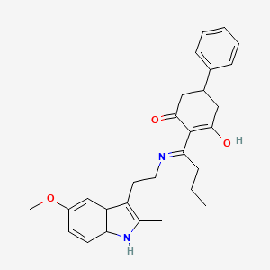 2-(1-{[2-(5-methoxy-2-methyl-1H-indol-3-yl)ethyl]amino}butylidene)-5-phenylcyclohexane-1,3-dione